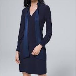 NWT WHBM Tie Neck Shift Dress